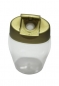 Preview: PET-Flasche Squeeze 250ml oval komplett mit goldenem Deckel mit Klappverschluss